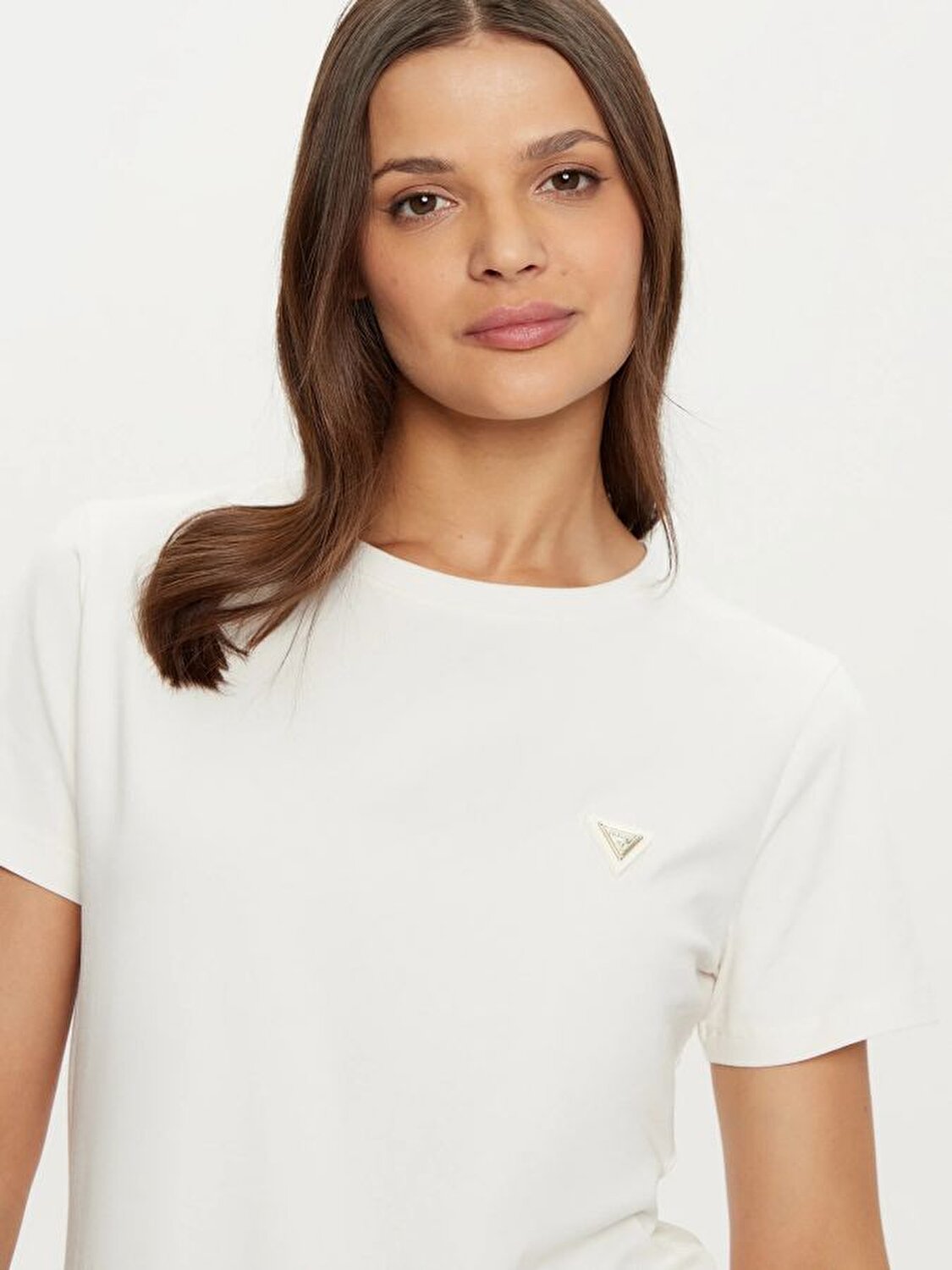 EKRU LOGOLU KADIN T-SHIRT