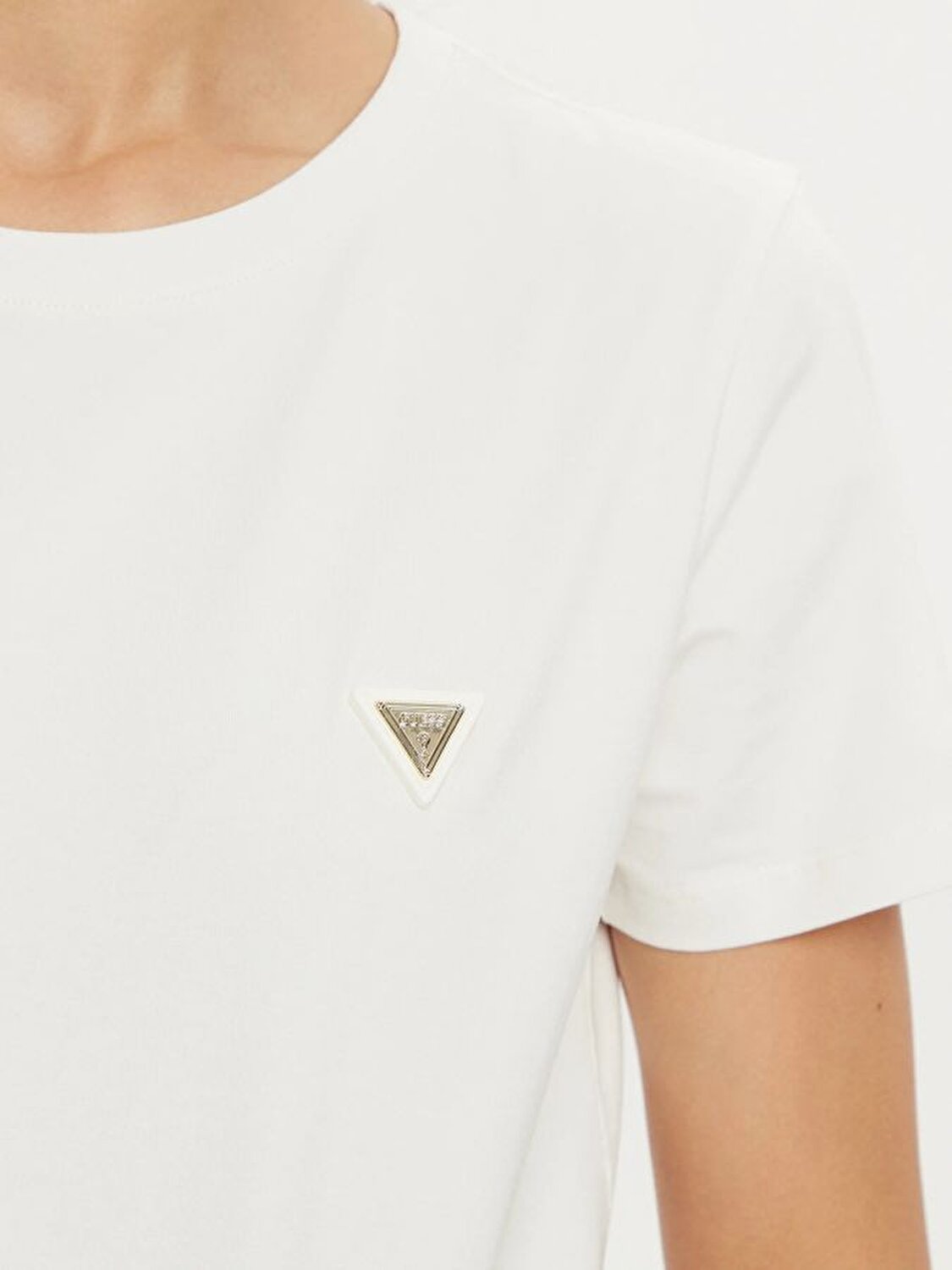EKRU LOGOLU KADIN T-SHIRT