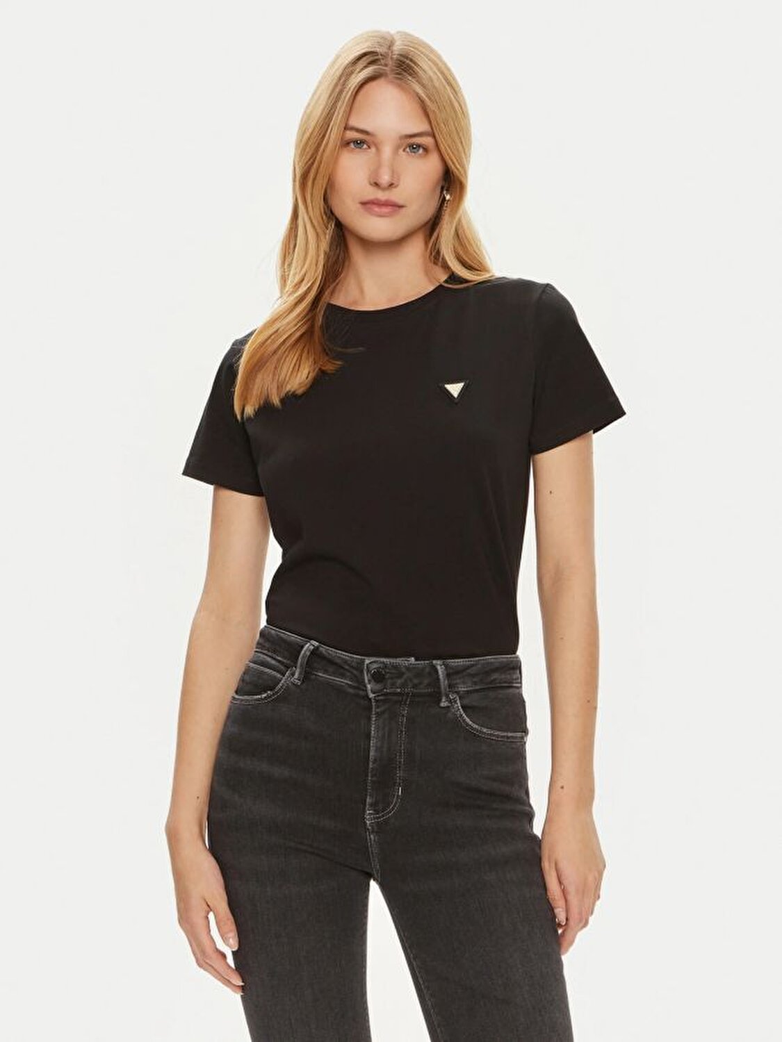 SİYAH LOGOLU KADIN T-SHIRT