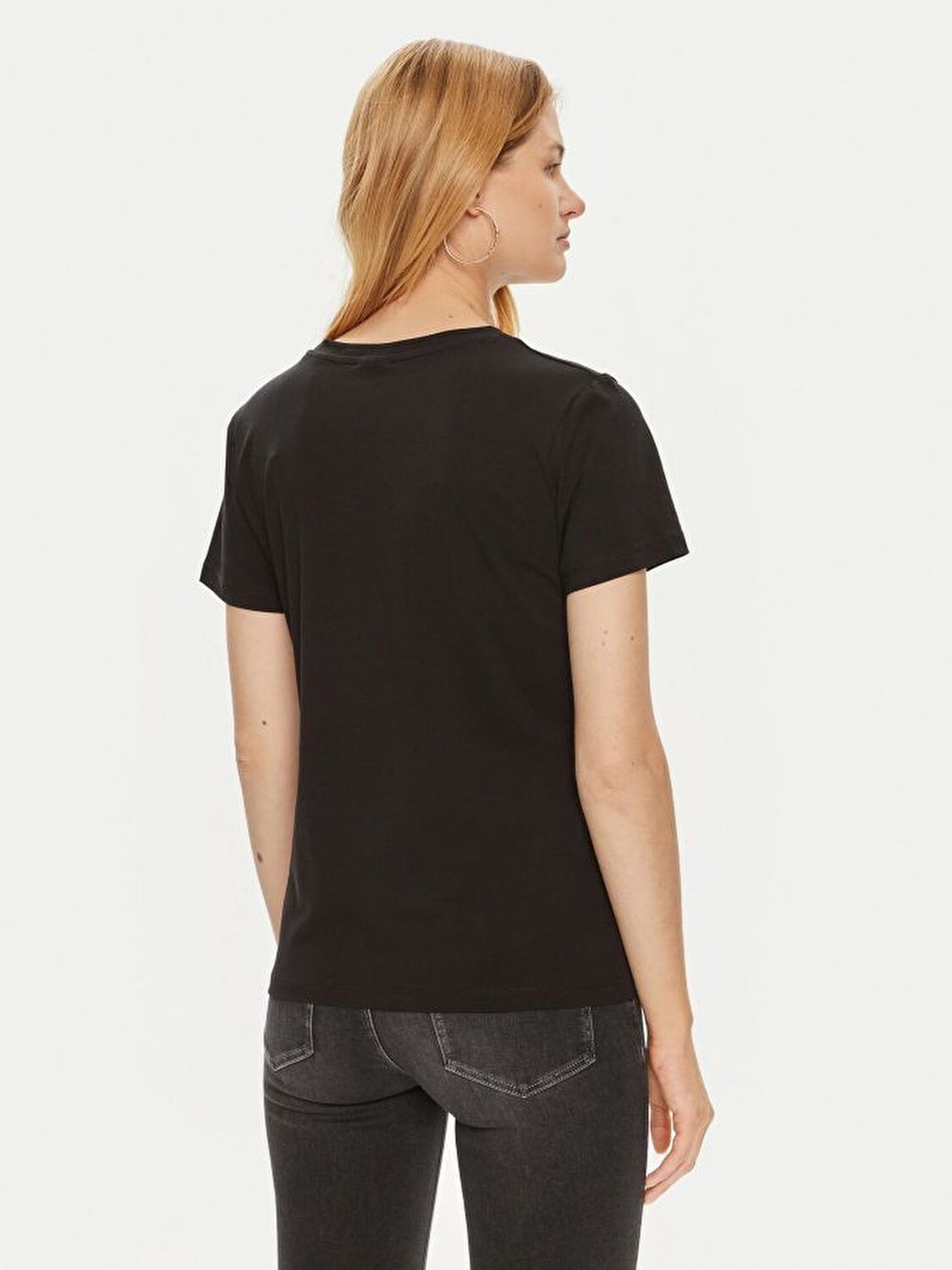 SİYAH LOGOLU KADIN T-SHIRT