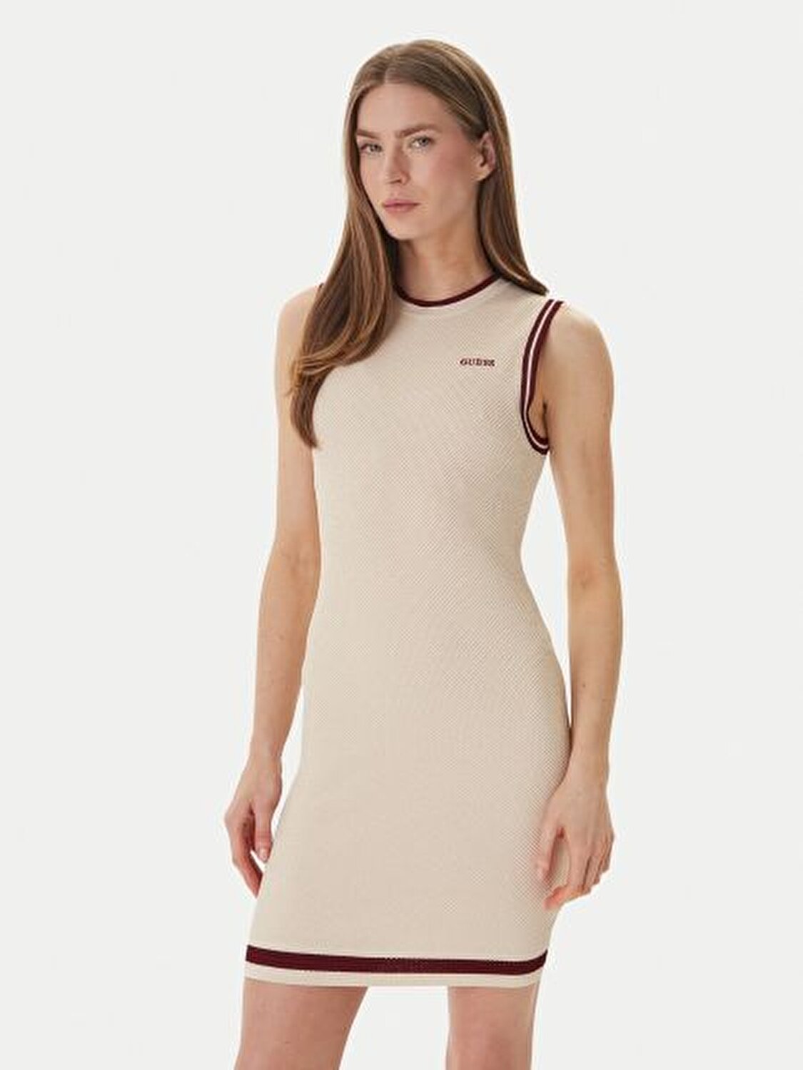 BEJ LOGOLU KADIN ELBİSE