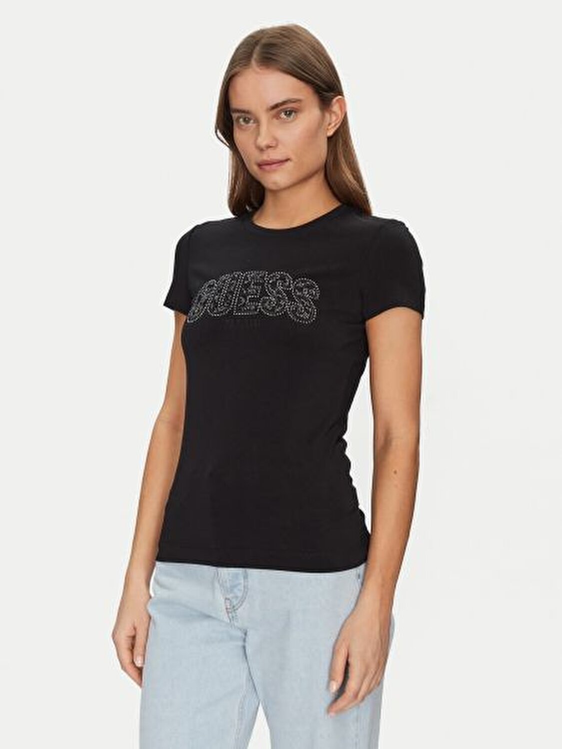 SİYAH BASKILI KADIN T-SHIRT