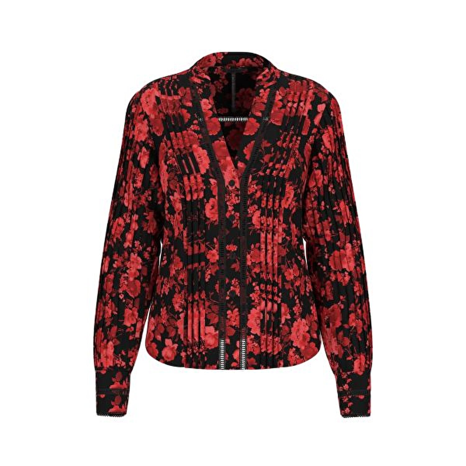 KIRMIZI DESENLİ KADIN GÖMLEK