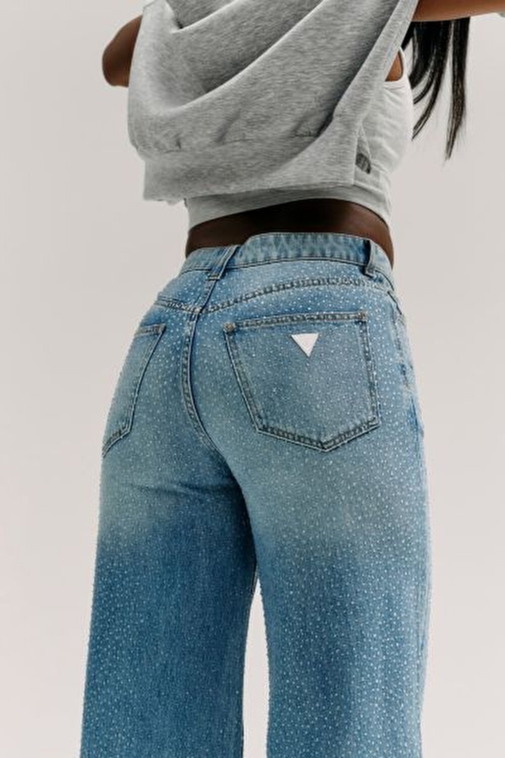 ALBA MAVİ KADIN WIDE LEG JEAN PANTOLON