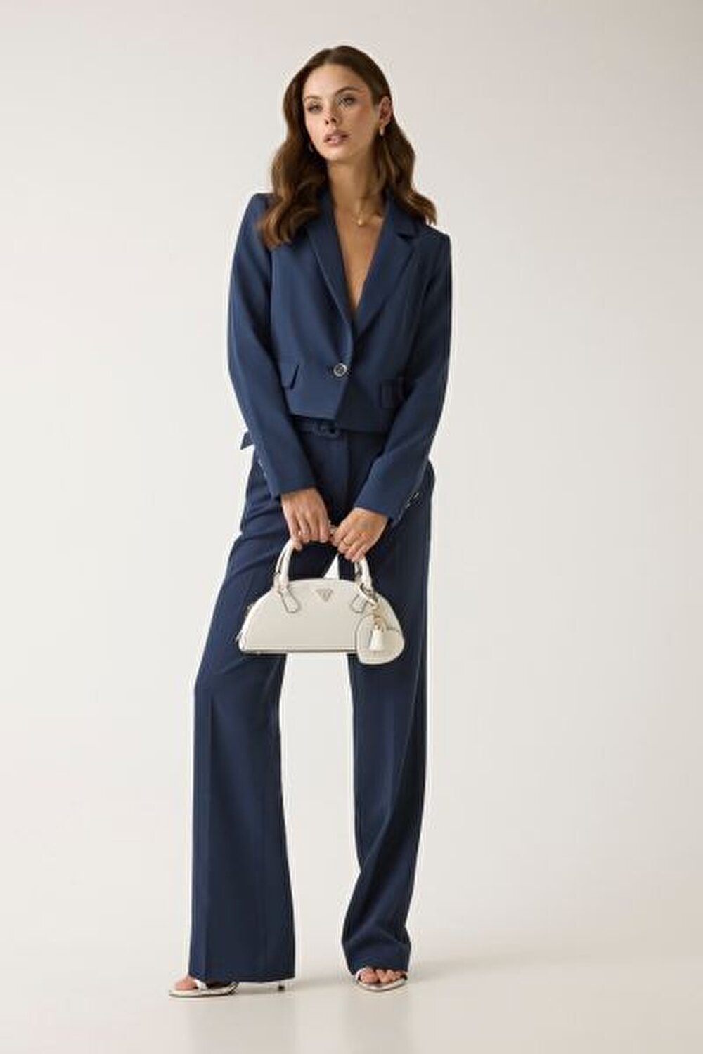 LACİVERT KADIN KISA BLAZER CEKET