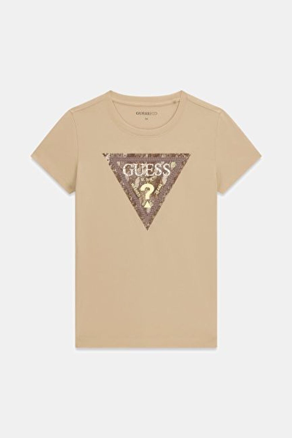 BEJ LOGOLU KADIN T-SHIRT