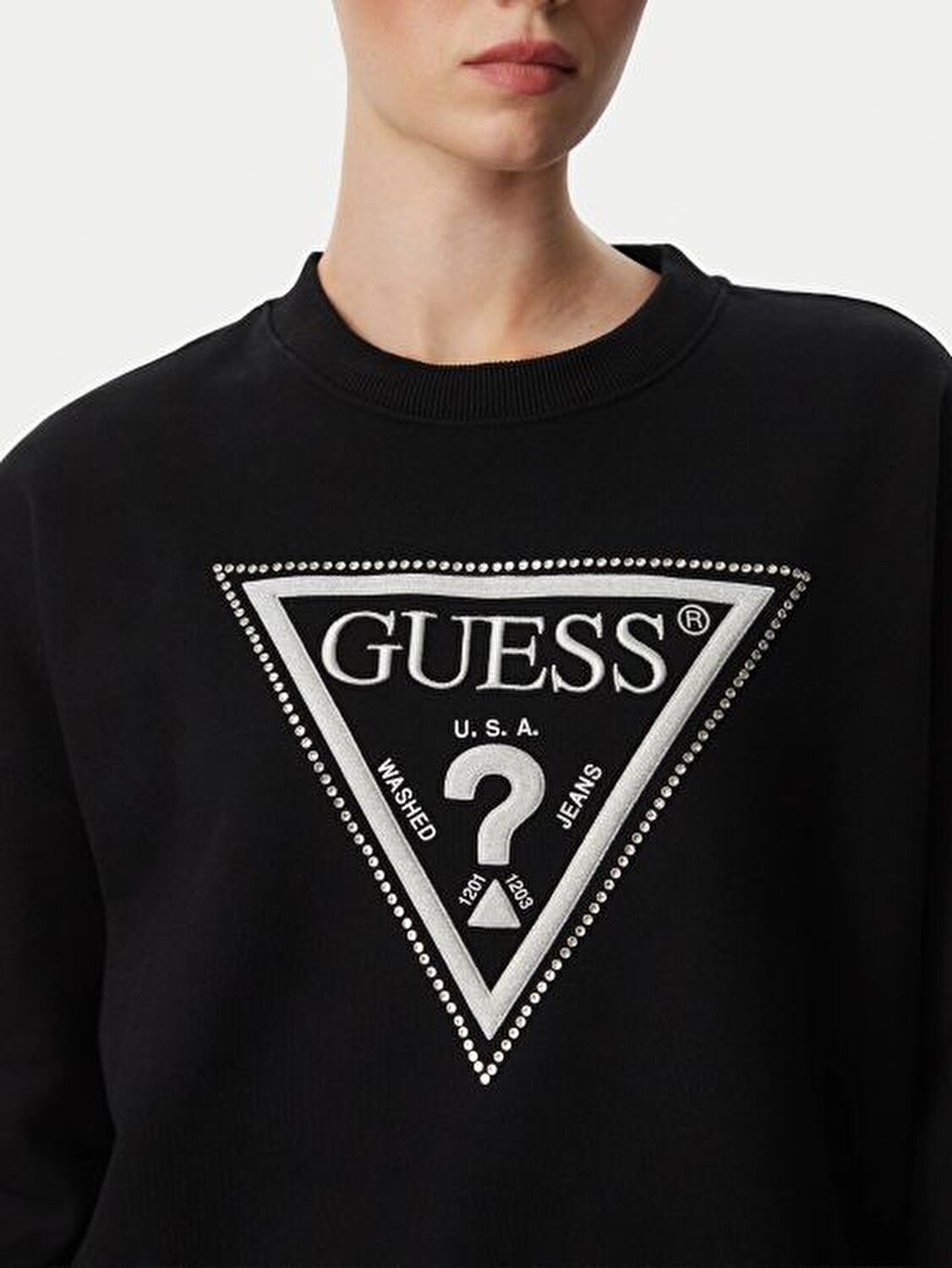 SİYAH LOGOLU KADIN SWEATSHIRT