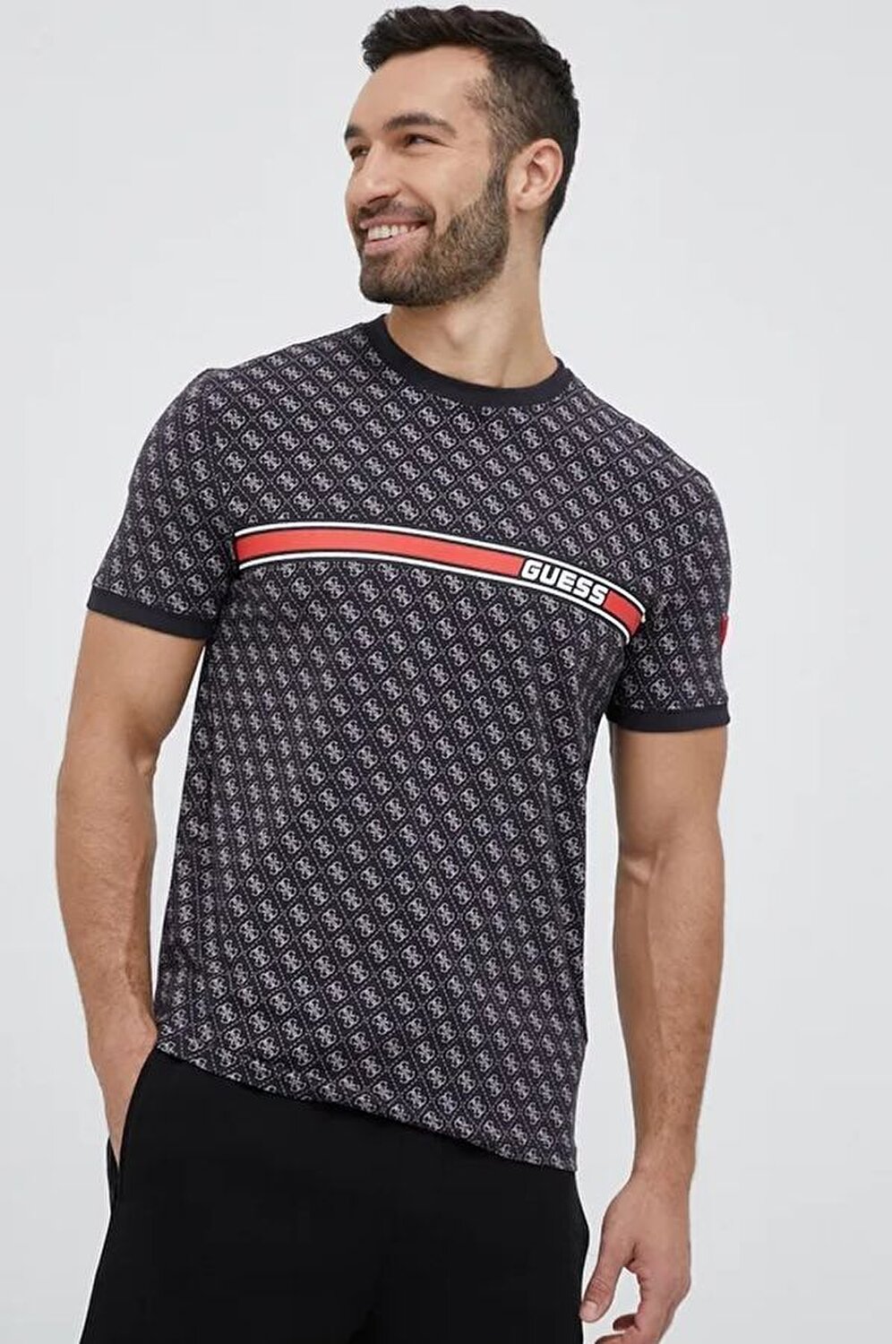 GUESS Siyah ERKEK T SHIRT 7621701543363 JeansLab