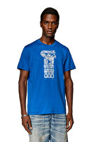 Diesel Erkek Bisiklet Yaka Mavi T-Shirt