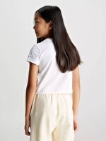 Calvin Klein Çocuk Logo Detaylı Kısa Kollu Beyaz T-Shirt
