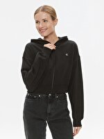 Calvin Klein Kadın Logo Detaylı Siyah Sweatshirt