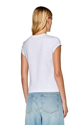 Diesel Kadın Oval-D Logo Beyaz T-Shirt