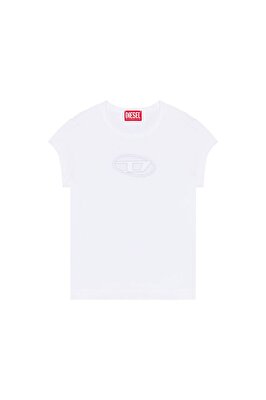 Diesel Kadın Oval-D Logo Beyaz T-Shirt