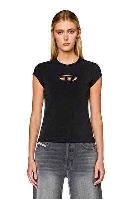 Diesel Kadın Oval-D Logo Siyah T-Shirt