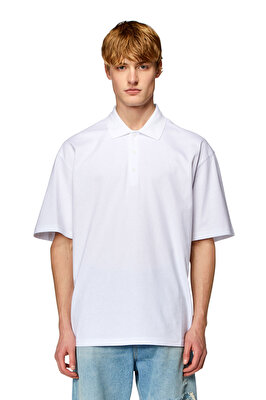 Diesel Erkek Logo Detaylı Polo Yaka Beyaz T-Shirt