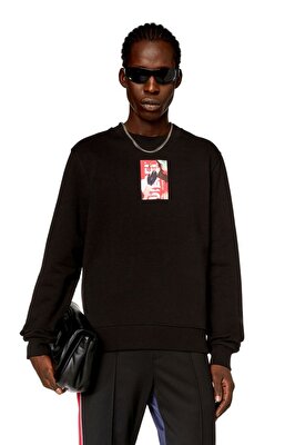 Diesel Erkek Logo Detaylı Siyah Sweashirt