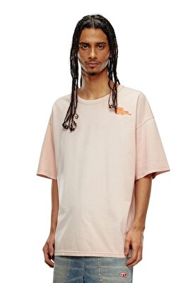 Diesel Erkek Bisiklet Yaka Pudra T-Shirt