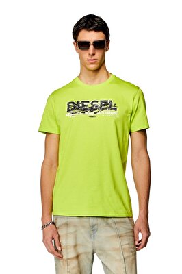 Diesel Erkek Bisiklet Yaka Sarı T-Shirt