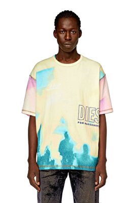 Diesel Erkek Bisiklet Yaka Sarı T-Shirt
