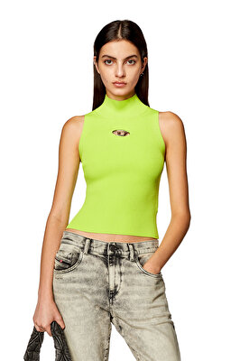 Diesel Kadın Oval-D Logo Sarı Top