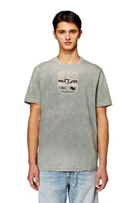 Diesel Erkek Bisiklet Yaka Gri T-Shirt