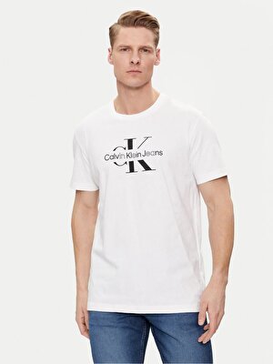 Calvin Klein Erkek Beyaz Kısa Kollu T-Shirt