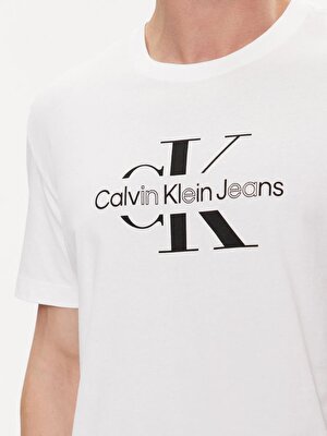 Calvin Klein Erkek Beyaz Kısa Kollu T-Shirt