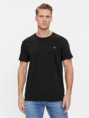 Calvin Klein Erkek Siyah Logo Detaylı Kısa Kollu T-Shirt