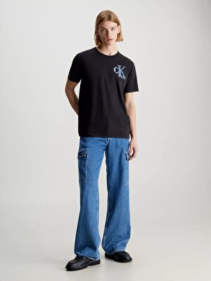 Calvin Klein Erkek Siyah Logo Detaylı Kısa Kollu T-Shirt