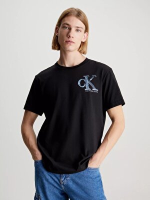 Calvin Klein Erkek Siyah Logo Detaylı Kısa Kollu T-Shirt