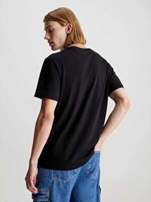 Calvin Klein Erkek Siyah Logo Detaylı Kısa Kollu T-Shirt