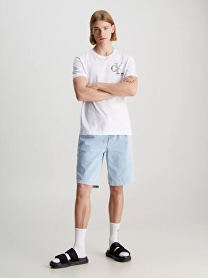 Calvin Klein Erkek Beyaz Kısa Kollu T-Shirt