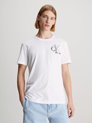 Calvin Klein Erkek Beyaz Kısa Kollu T-Shirt