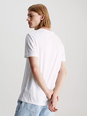 Calvin Klein Erkek Beyaz Kısa Kollu T-Shirt