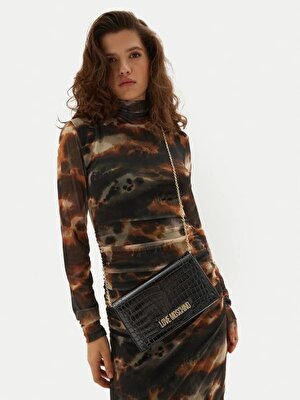 BORSA SHINY CROCO PU NERO