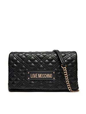 BORSA QUILTED PU NERO GALV. ORO