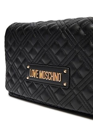 BORSA QUILTED PU NERO GALV. ORO