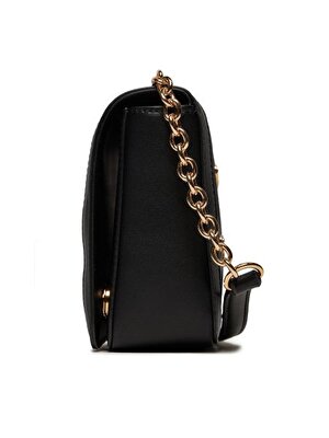 BORSA RAFFIA+PU NERO+STUDS ORO