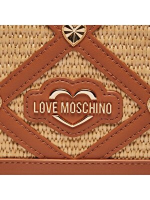BORSA RAFFIA NAT+PU CUOIO+STUDS ORO