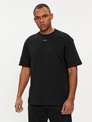 Calvin Klein Erkek Siyah Logo Detaylı Kısa Kollu T-Shirt