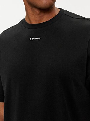 Calvin Klein Erkek Siyah Logo Detaylı Kısa Kollu T-Shirt