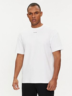 Calvin Klein Erkek Beyaz Kısa Kollu T-Shirt