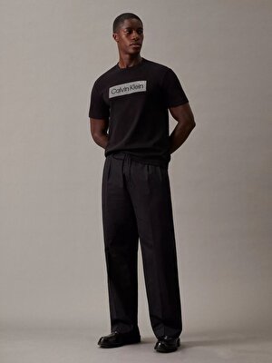 Calvin Klein Erkek Siyah Logo Detaylı Kısa Kollu T-Shirt