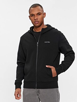 Calvin Klein Erkek Logo Detaylı Siyah Sweatshirt