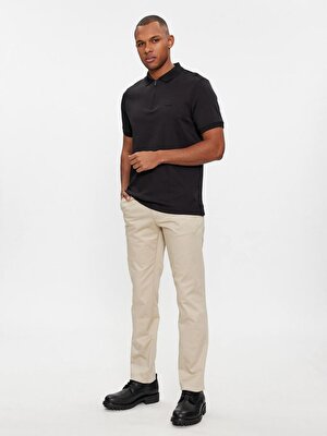Calvin Klein Erkek Logo Detaylı Siyah Polo Yaka T-Shirt