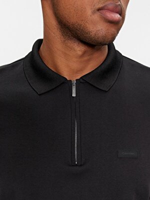 Calvin Klein Erkek Logo Detaylı Siyah Polo Yaka T-Shirt