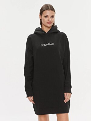 Calvin Klein Kadın Logo Detaylı Siyah Elbise
