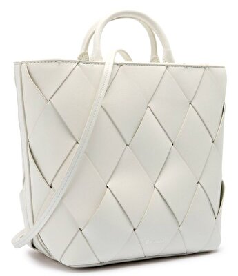 CK WOVEN MEDIUM TOTE