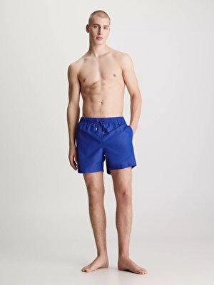 Calvin Klein Erkek Logo Detaylı Mavi Mayo Şort