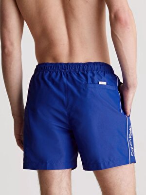 Calvin Klein Erkek Logo Detaylı Mavi Mayo Şort